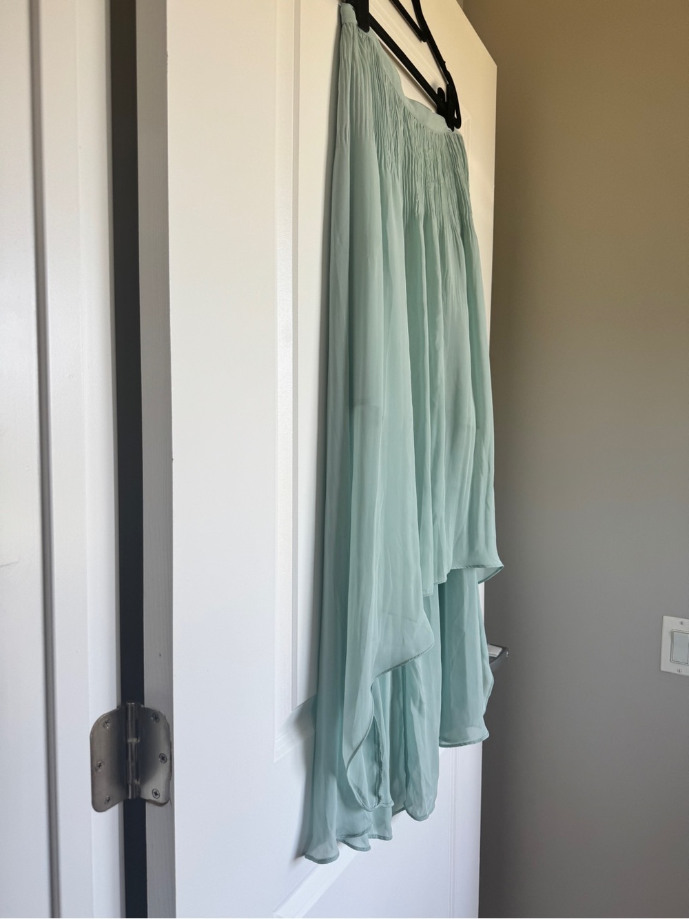 SANCTUARY Anthropologie Mint Green Seafoam Hi-Low Asymmetrical Maxi Skirt L - Picture 2 of 15